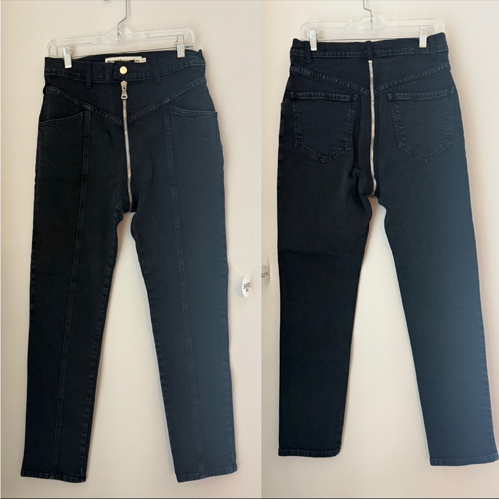 NWT stoned immaculate black skinny leg zip jeans